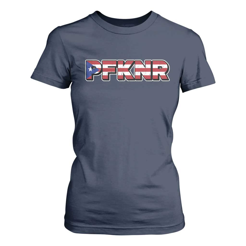 PFKNR T Shirt For Women Vintage Boricua Puerto Rican Flag TS10 Navy Print Your Wear