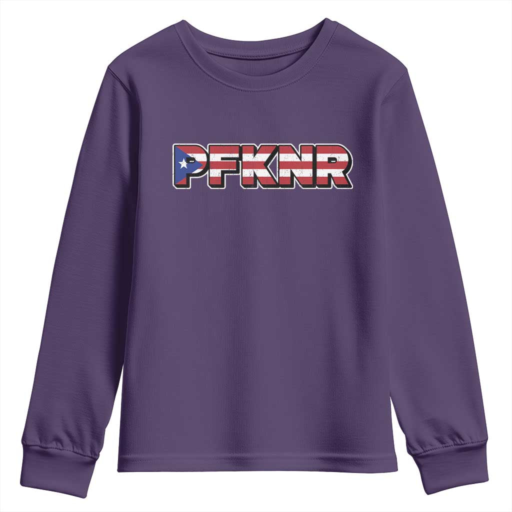 PFKNR Youth Sweatshirt Vintage Boricua Puerto Rican Flag TS10 Purple Print Your Wear