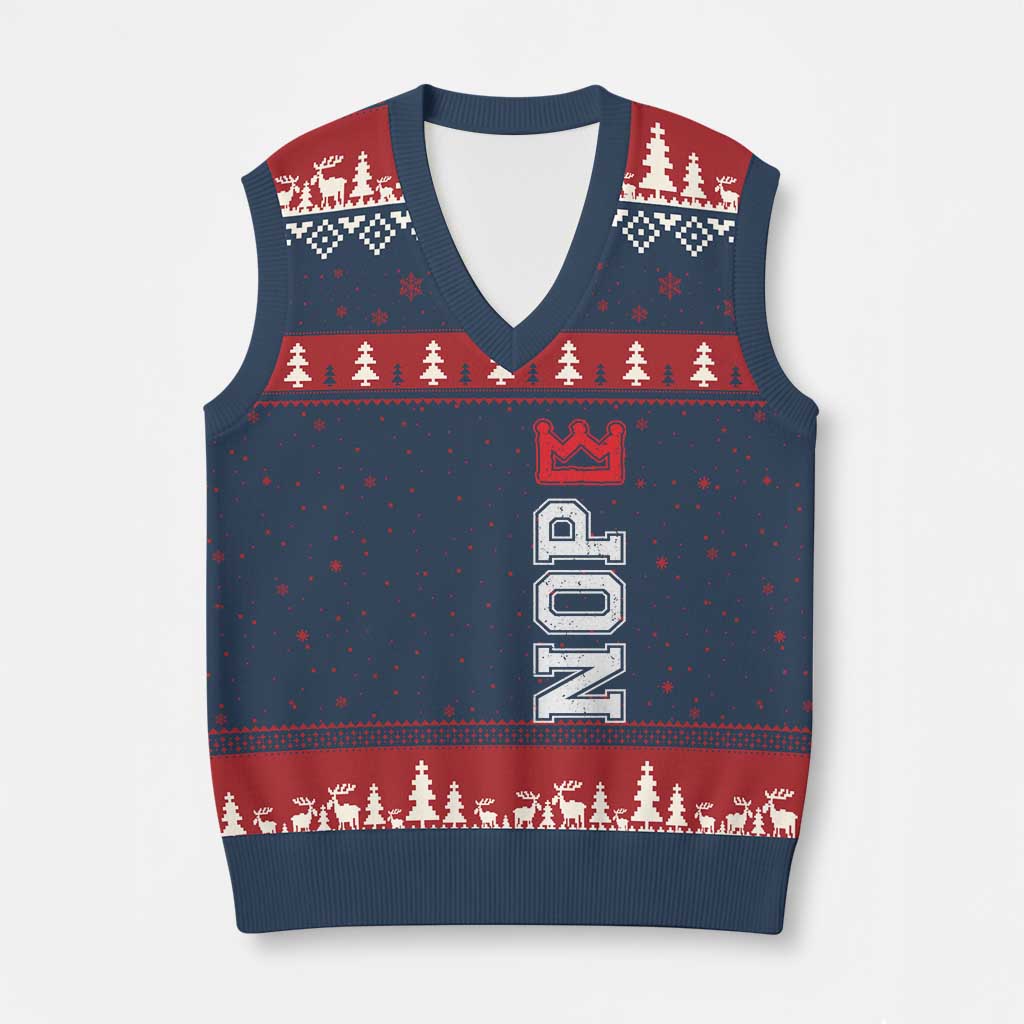 No Kings V-Neck Knit Sweater Vest In America Protest TS10 Navy Red Print Your Wear
