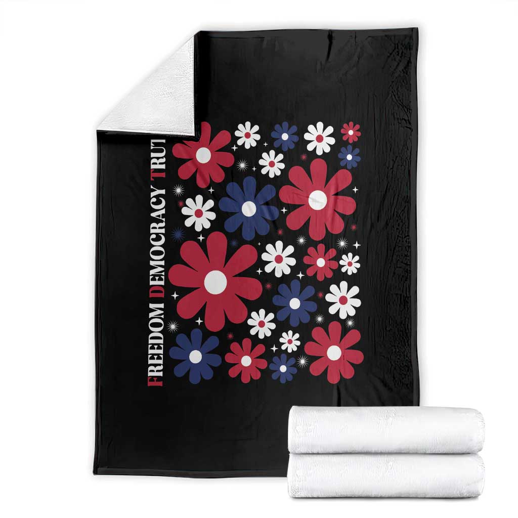 Subtle FDT Throw Blanket Boho Floral Red White Blue Social Justice TS10 Black Print Your Wear