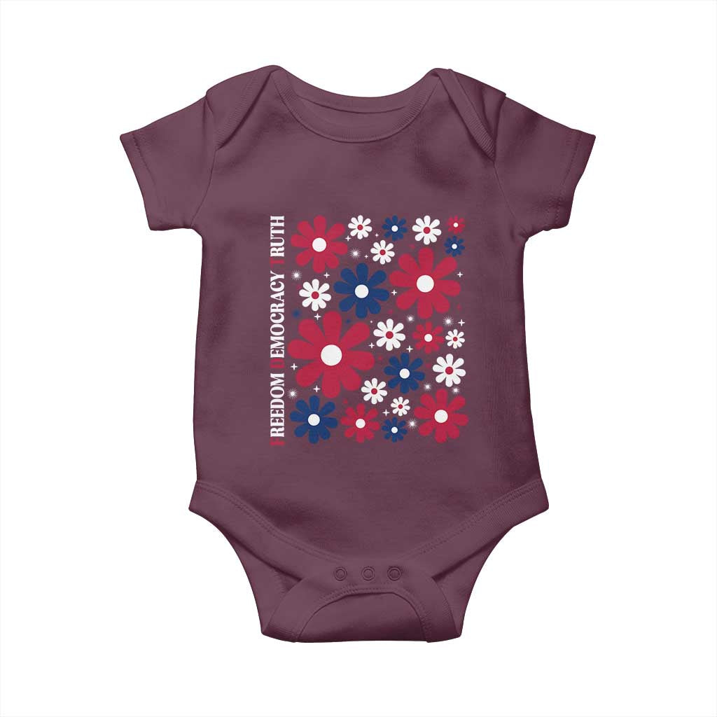 Subtle FDT Baby Onesie Boho Floral Red White Blue Social Justice TS10 Maroon Print Your Wear