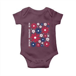 Subtle FDT Baby Onesie Boho Floral Red White Blue Social Justice TS10 Maroon Print Your Wear