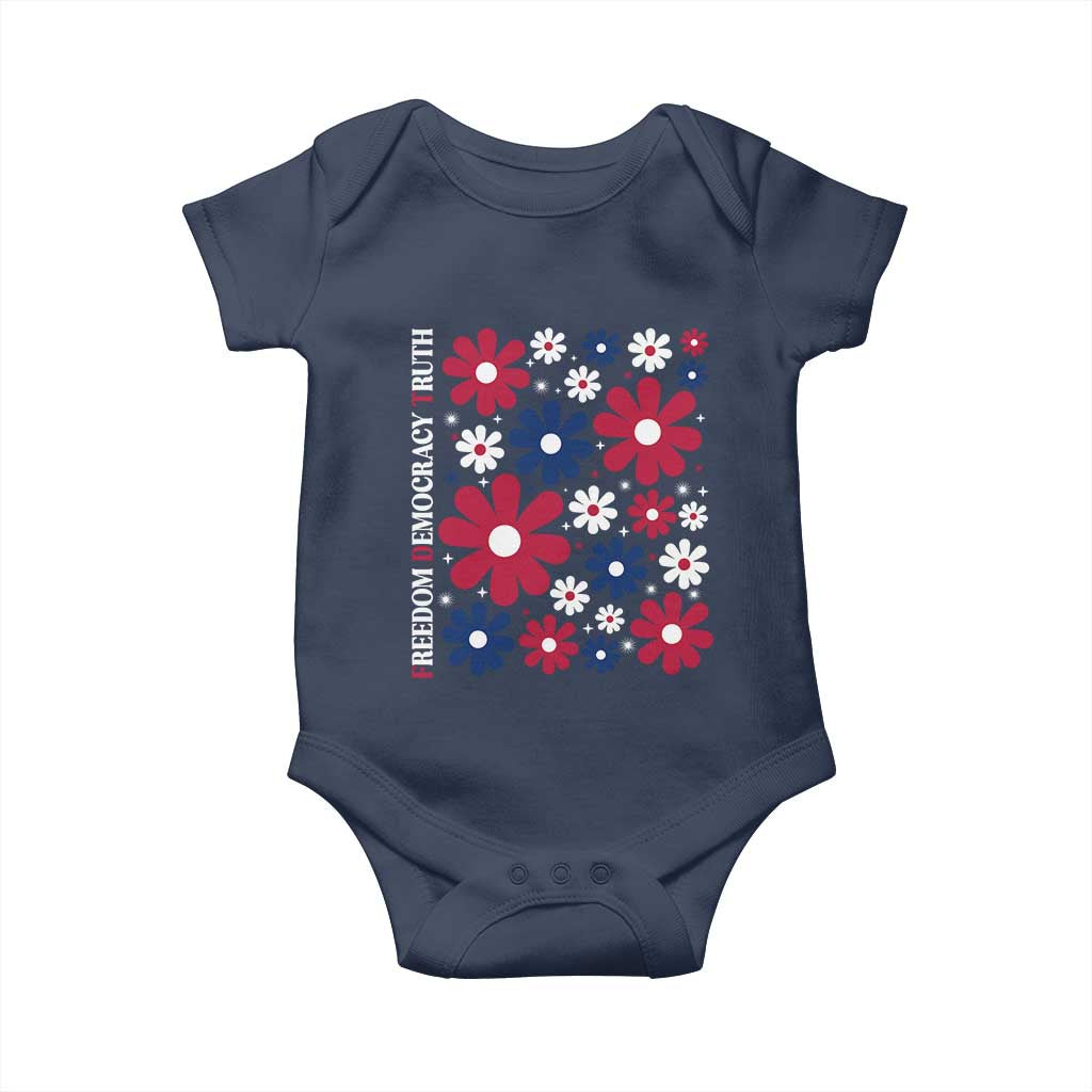 Subtle FDT Baby Onesie Boho Floral Red White Blue Social Justice TS10 Navy Print Your Wear