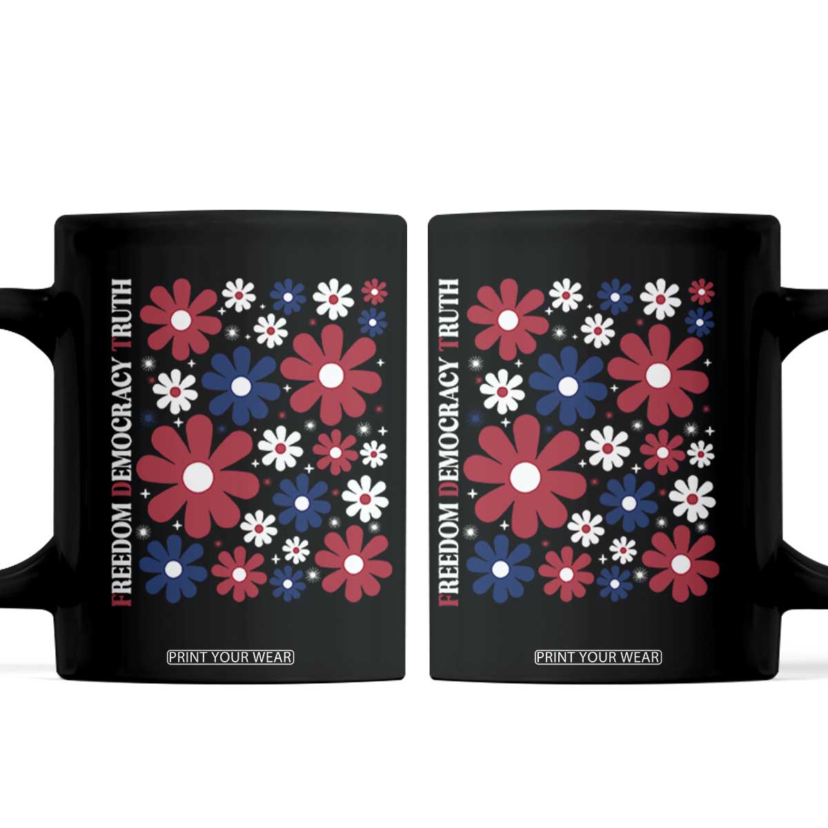 Subtle FDT Coffee Mug Boho Floral Red White Blue Social Justice TS10 Black Print Your Wear