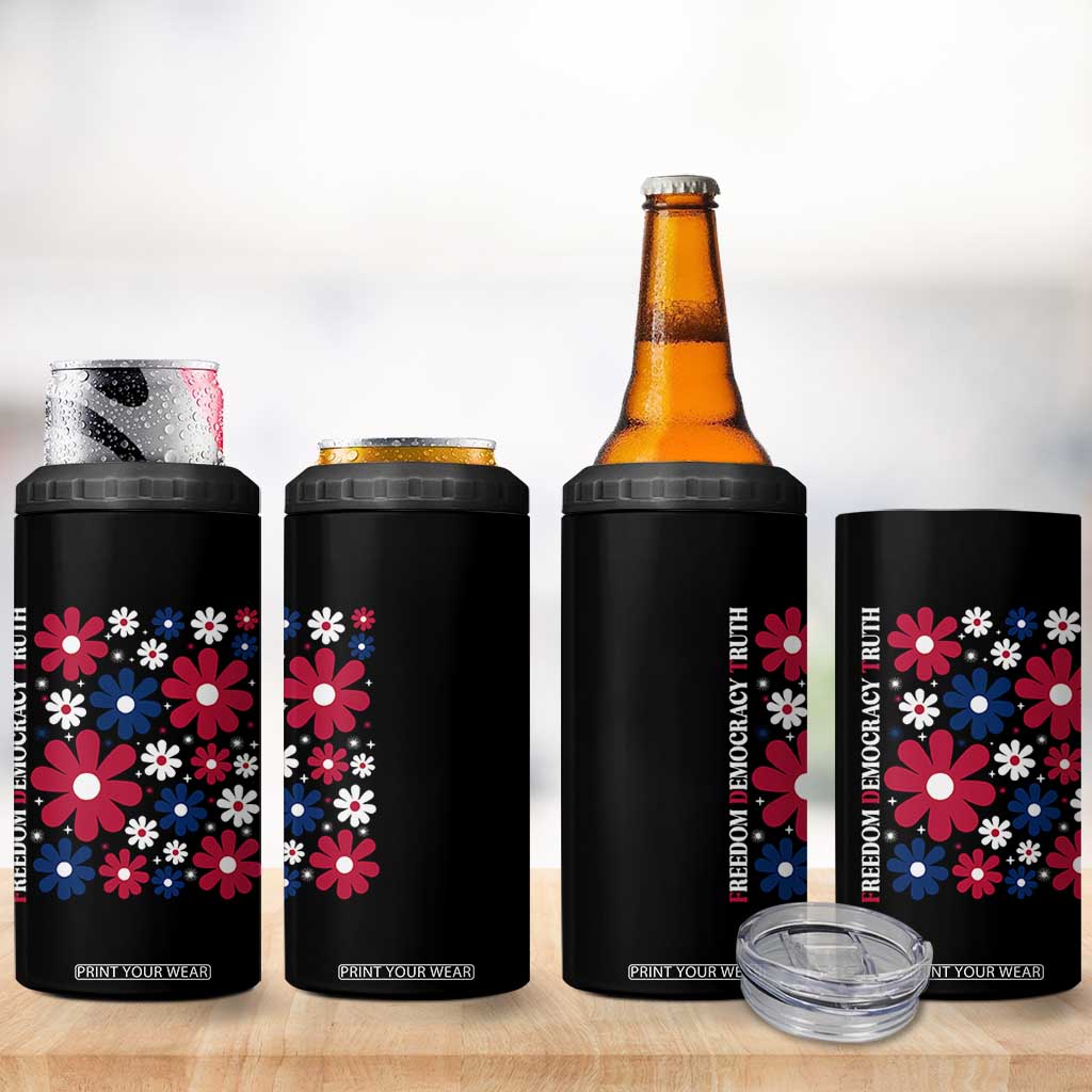 Subtle FDT 4 in 1 Can Cooler Tumbler Boho Floral Red White Blue Social Justice TS10 Print Your Wear