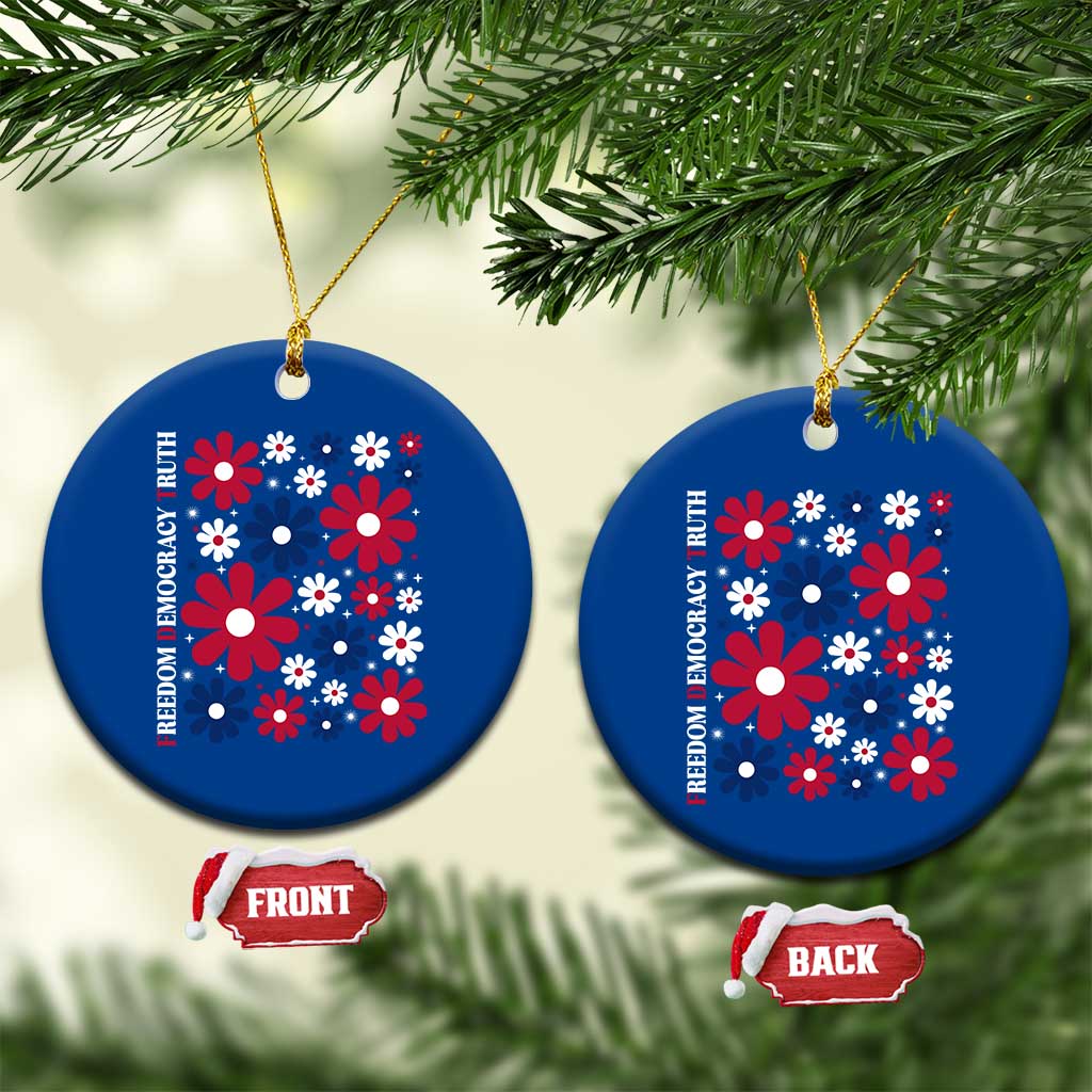 Subtle FDT Ceramic Ornament Boho Floral Red White Blue Social Justice TS10 1pc Blue Print Your Wear
