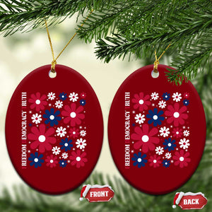 Subtle FDT Ceramic Ornament Boho Floral Red White Blue Social Justice TS10 Print Your Wear