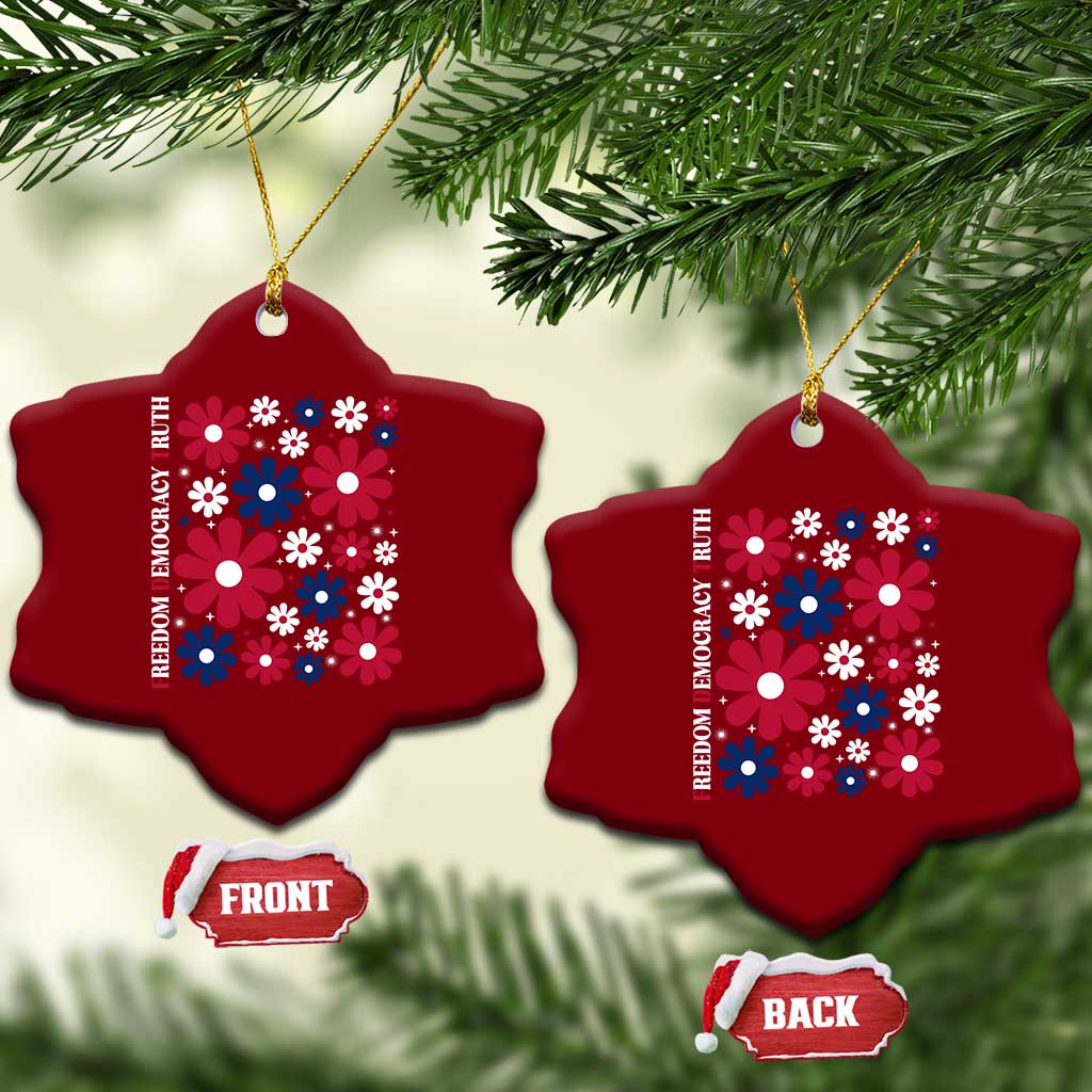 Subtle FDT Ceramic Ornament Boho Floral Red White Blue Social Justice TS10 Print Your Wear