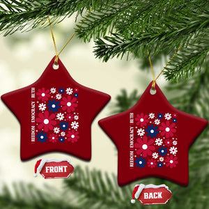 Subtle FDT Ceramic Ornament Boho Floral Red White Blue Social Justice TS10 Print Your Wear