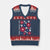 Subtle FDT V-Neck Knit Sweater Vest Boho Floral Red White Blue Social Justice - Print Your Wear