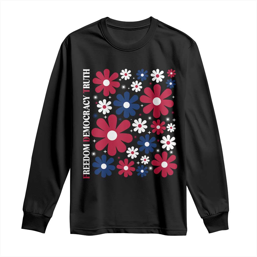 Subtle FDT Long Sleeve Shirt Boho Floral Red White Blue Social Justice TS10 Black Print Your Wear