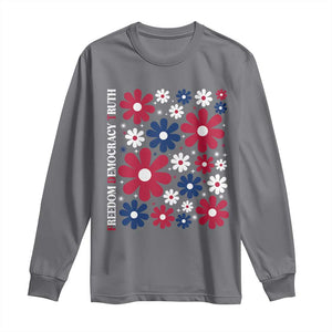 Subtle FDT Long Sleeve Shirt Boho Floral Red White Blue Social Justice TS10 Charcoal Print Your Wear
