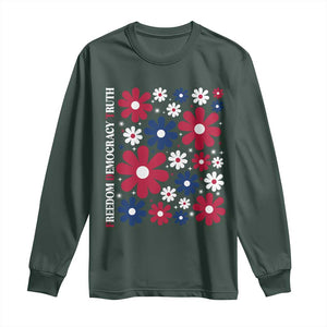 Subtle FDT Long Sleeve Shirt Boho Floral Red White Blue Social Justice TS10 Dark Forest Green Print Your Wear