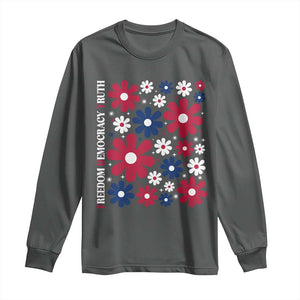 Subtle FDT Long Sleeve Shirt Boho Floral Red White Blue Social Justice TS10 Dark Heather Print Your Wear