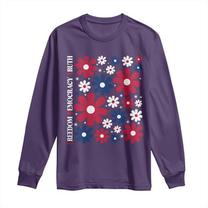 Subtle FDT Long Sleeve Shirt Boho Floral Red White Blue Social Justice TS10 Purple Print Your Wear