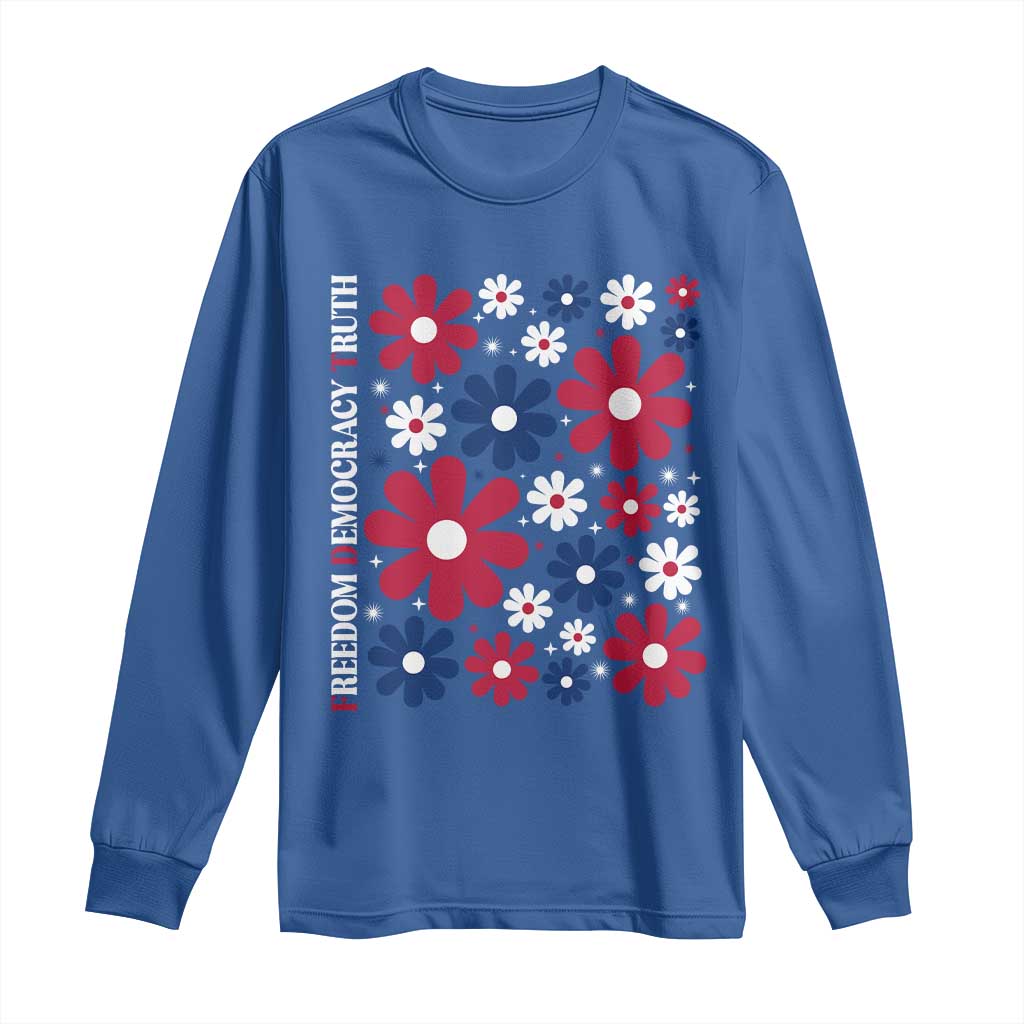 Subtle FDT Long Sleeve Shirt Boho Floral Red White Blue Social Justice TS10 Royal Blue Print Your Wear