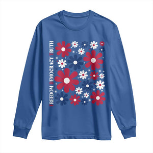 Subtle FDT Long Sleeve Shirt Boho Floral Red White Blue Social Justice TS10 Royal Blue Print Your Wear