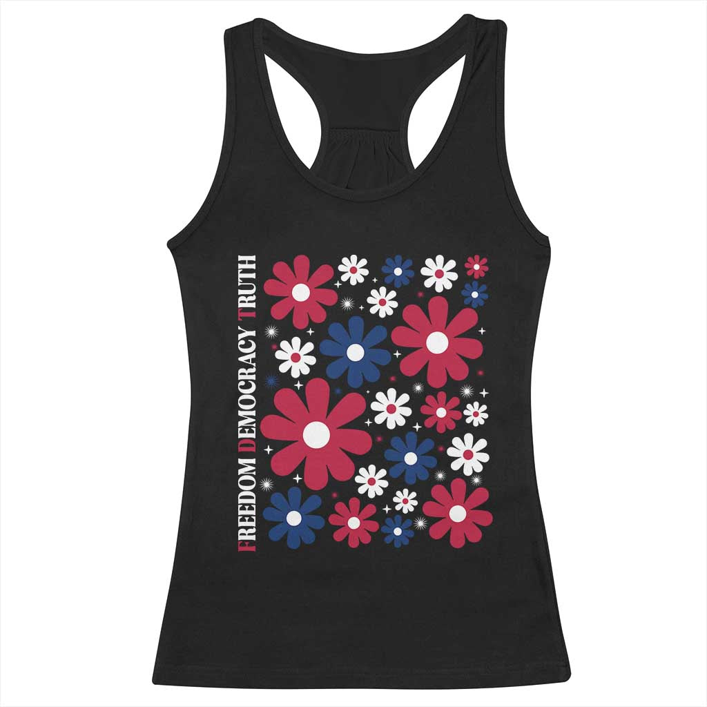 Subtle FDT Racerback Tank Top Boho Floral Red White Blue Social Justice TS10 Black Print Your Wear