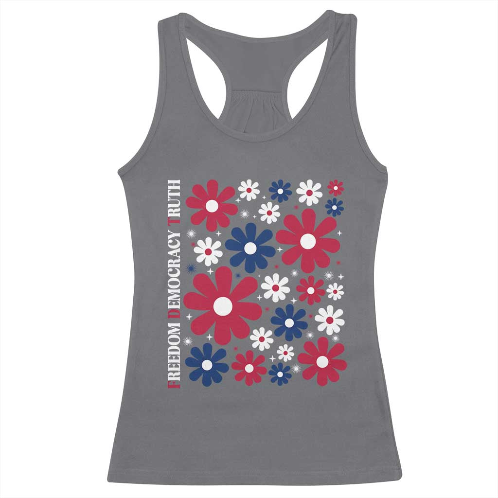 Subtle FDT Racerback Tank Top Boho Floral Red White Blue Social Justice TS10 Charcoal Print Your Wear