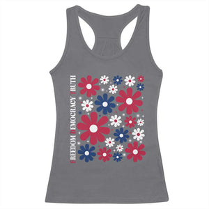 Subtle FDT Racerback Tank Top Boho Floral Red White Blue Social Justice TS10 Charcoal Print Your Wear