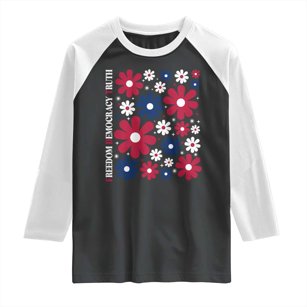 Subtle FDT Raglan Shirt Boho Floral Red White Blue Social Justice TS10 Black White Print Your Wear