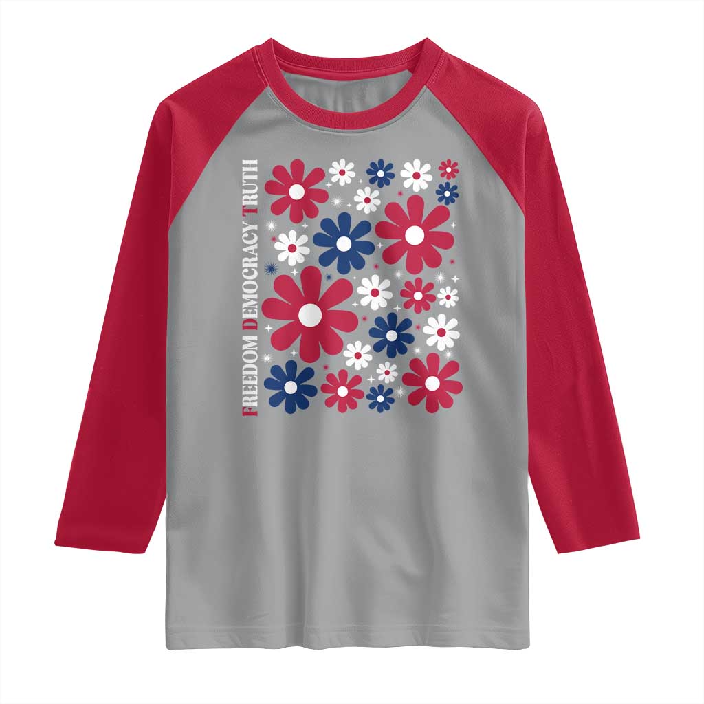 Subtle FDT Raglan Shirt Boho Floral Red White Blue Social Justice TS10 Sport Gray Red Print Your Wear