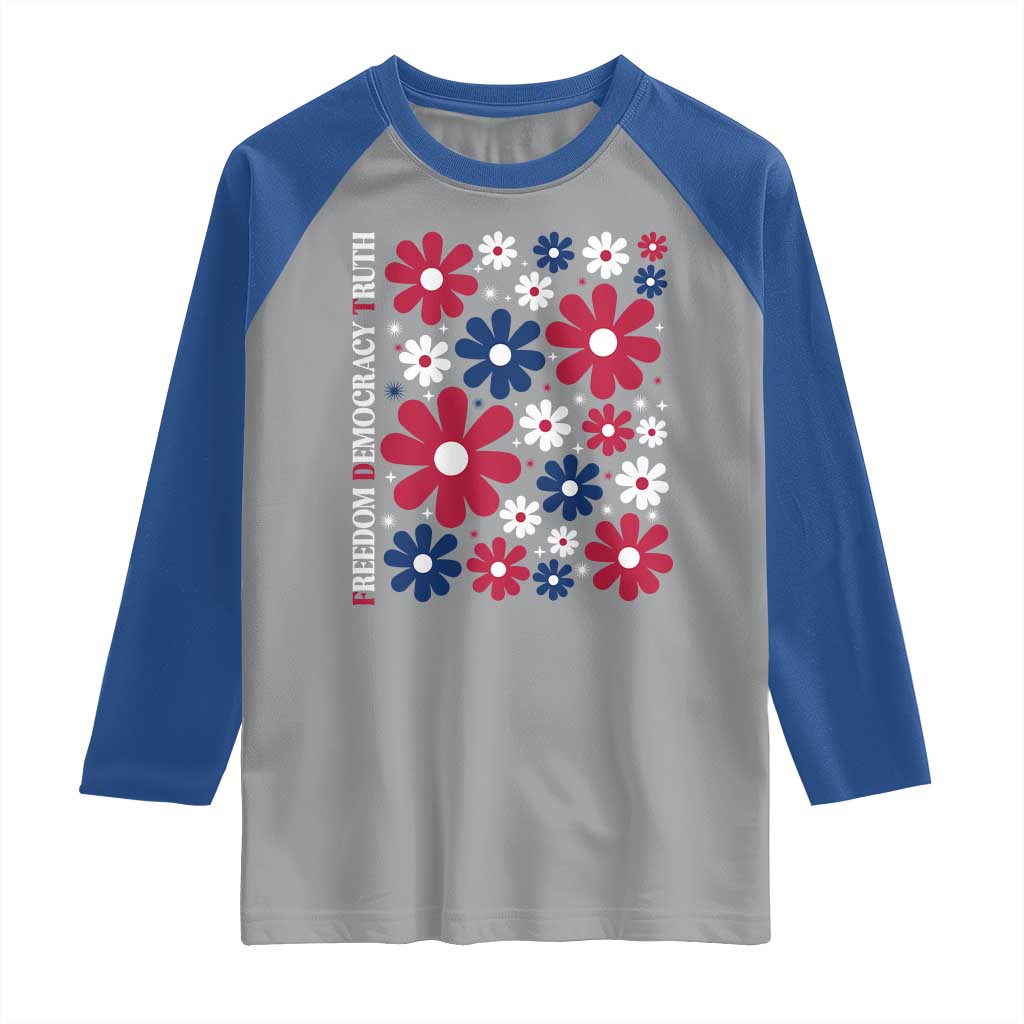 Subtle FDT Raglan Shirt Boho Floral Red White Blue Social Justice TS10 Sport Gray Royal Print Your Wear