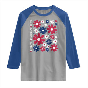Subtle FDT Raglan Shirt Boho Floral Red White Blue Social Justice TS10 Sport Gray Royal Print Your Wear