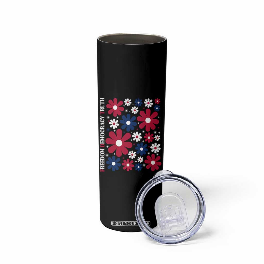Subtle FDT Skinny Tumbler Boho Floral Red White Blue Social Justice TS10 Print Your Wear