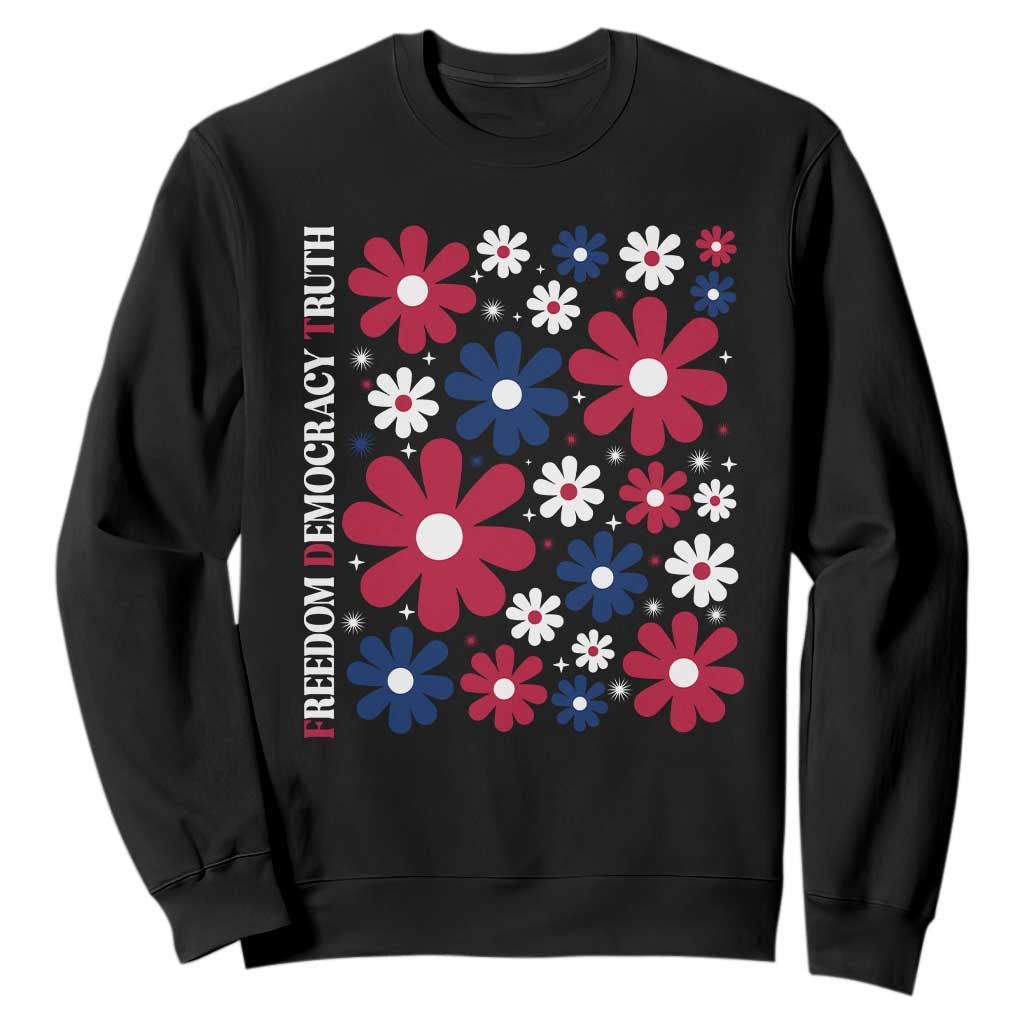 Subtle FDT Sweatshirt Boho Floral Red White Blue Social Justice TS10 Black Print Your Wear