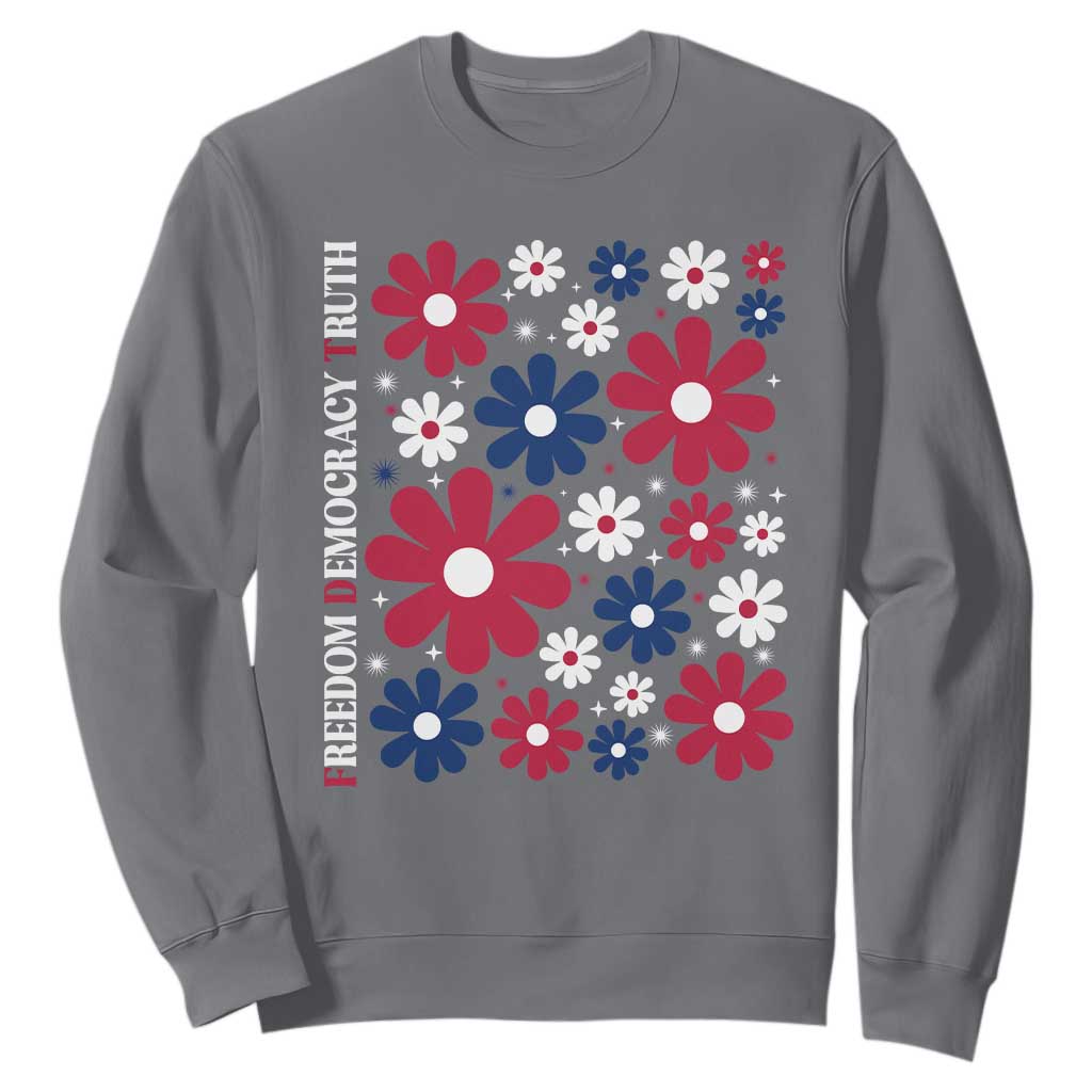 Subtle FDT Sweatshirt Boho Floral Red White Blue Social Justice TS10 Charcoal Print Your Wear