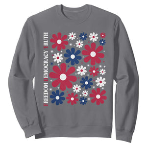 Subtle FDT Sweatshirt Boho Floral Red White Blue Social Justice TS10 Charcoal Print Your Wear
