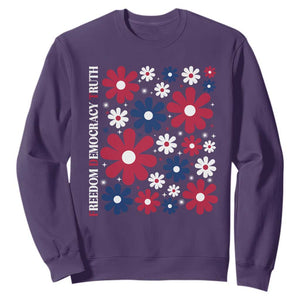 Subtle FDT Sweatshirt Boho Floral Red White Blue Social Justice TS10 Purple Print Your Wear