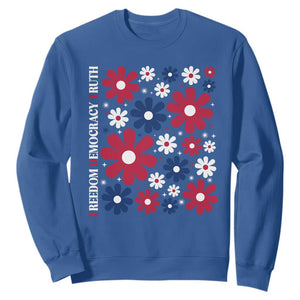 Subtle FDT Sweatshirt Boho Floral Red White Blue Social Justice TS10 Royal Blue Print Your Wear