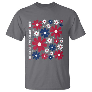 Subtle FDT T Shirt - Boho Floral Red White Blue Social Justice Political Protest Tee TS10 Charcoal Print Your Wear