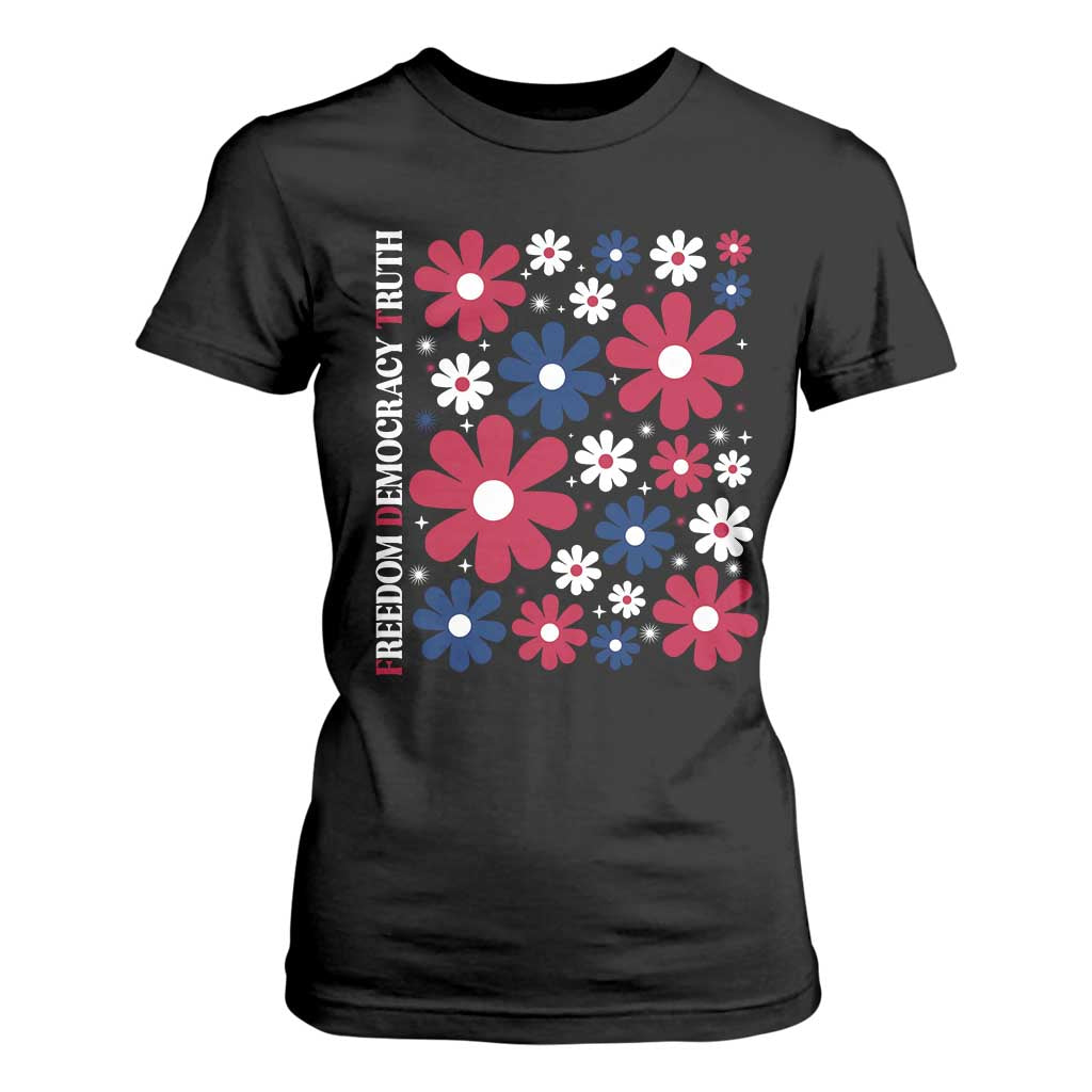 Subtle FDT T Shirt For Women Boho Floral Red White Blue Social Justice TS10 Black Print Your Wear