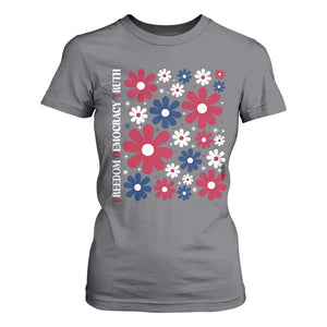 Subtle FDT T Shirt For Women Boho Floral Red White Blue Social Justice TS10 Charcoal Print Your Wear
