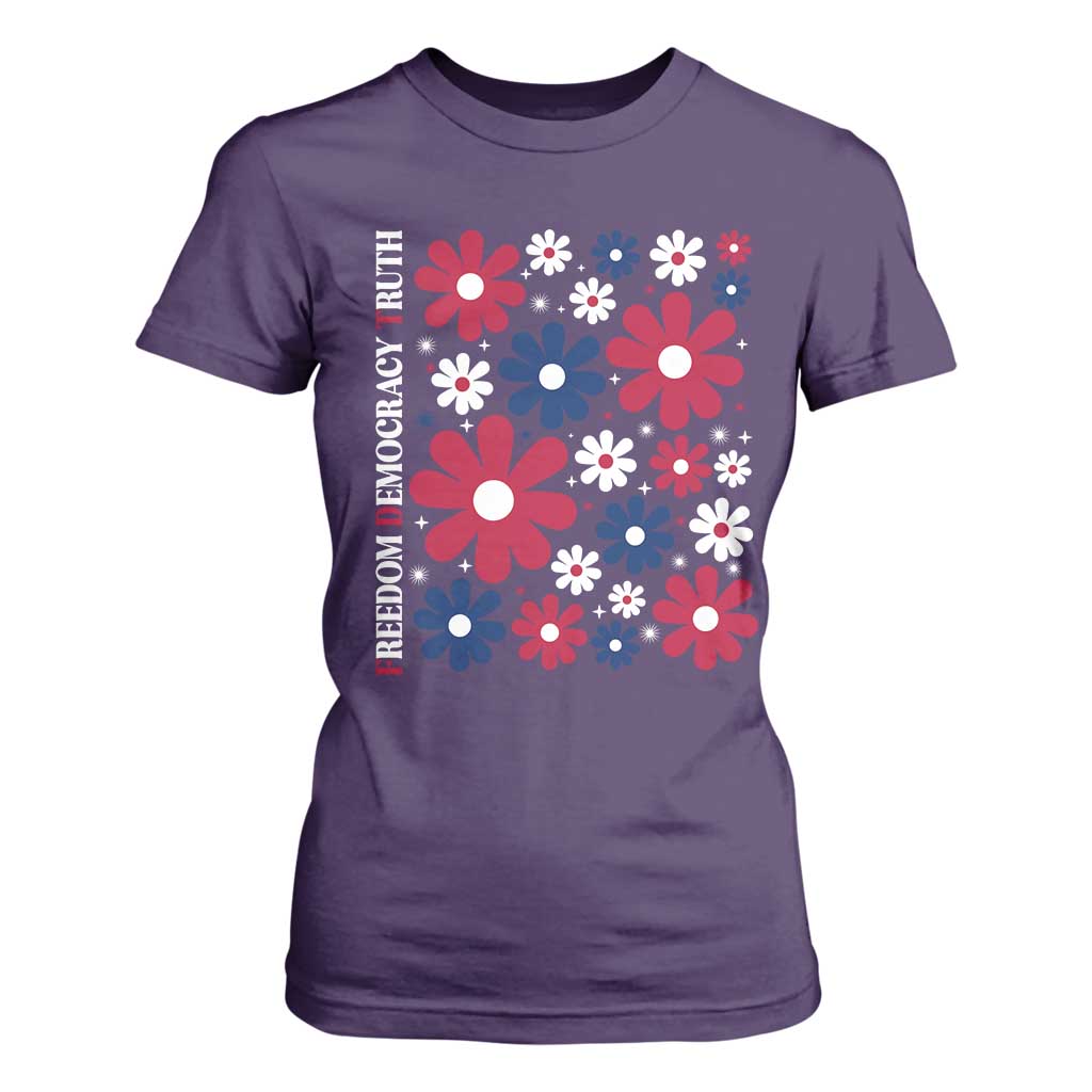 Subtle FDT T Shirt For Women Boho Floral Red White Blue Social Justice TS10 Purple Print Your Wear