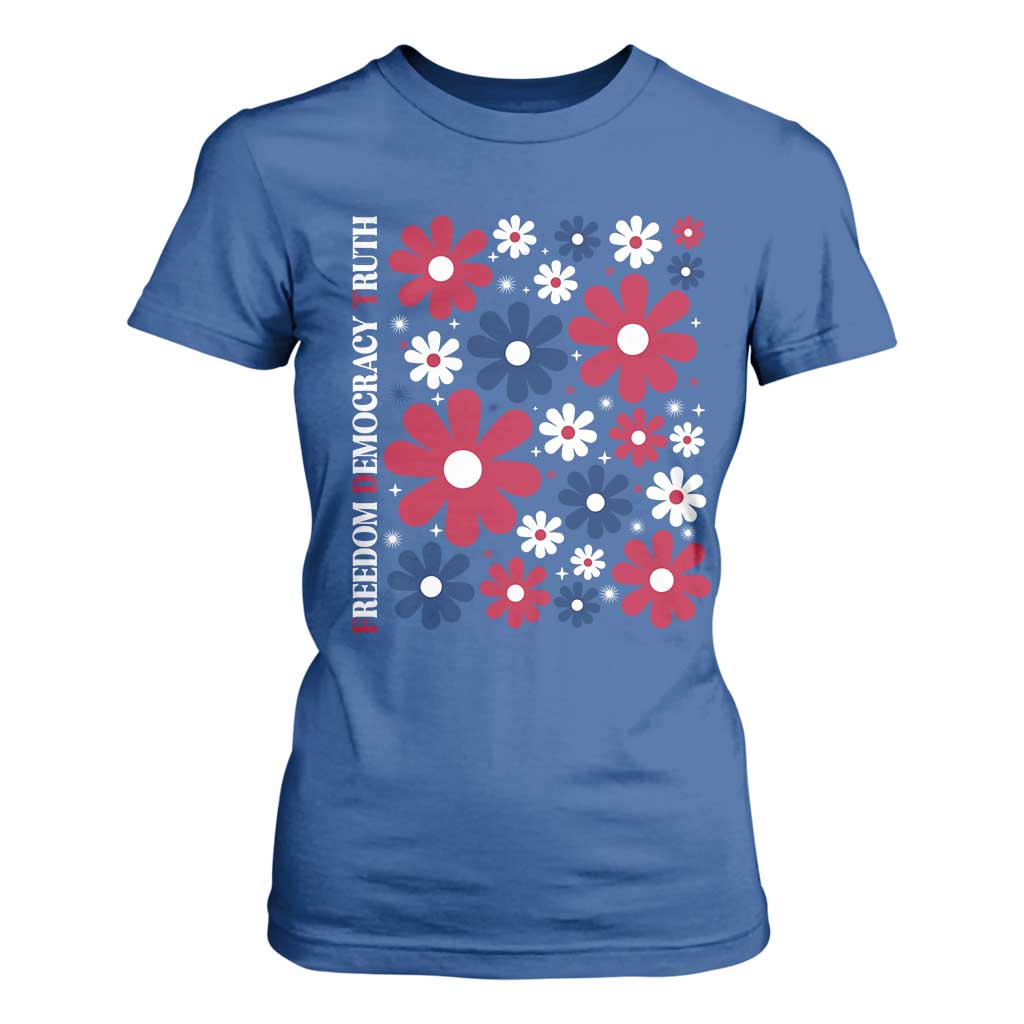 Subtle FDT T Shirt For Women Boho Floral Red White Blue Social Justice TS10 Royal Blue Print Your Wear