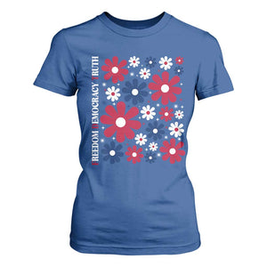 Subtle FDT T Shirt For Women Boho Floral Red White Blue Social Justice TS10 Royal Blue Print Your Wear