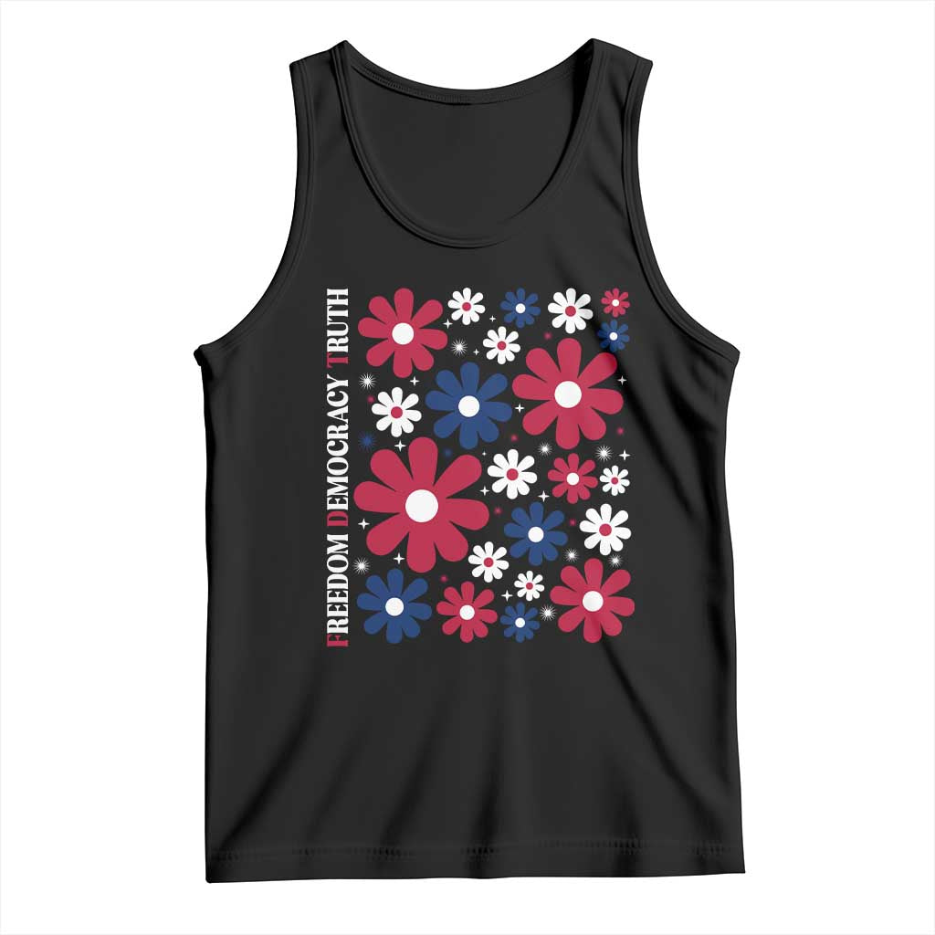 Subtle FDT Tank Top Boho Floral Red White Blue Social Justice TS10 Black Print Your Wear