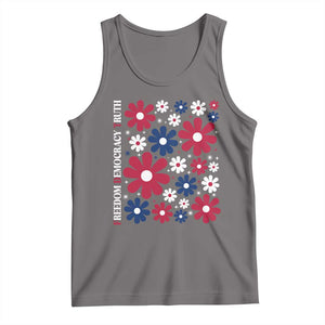 Subtle FDT Tank Top Boho Floral Red White Blue Social Justice TS10 Deep Heather Print Your Wear