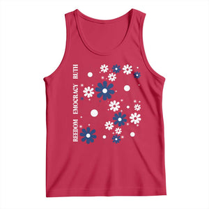 Subtle FDT Tank Top Boho Floral Red White Blue Social Justice TS10 Red Print Your Wear