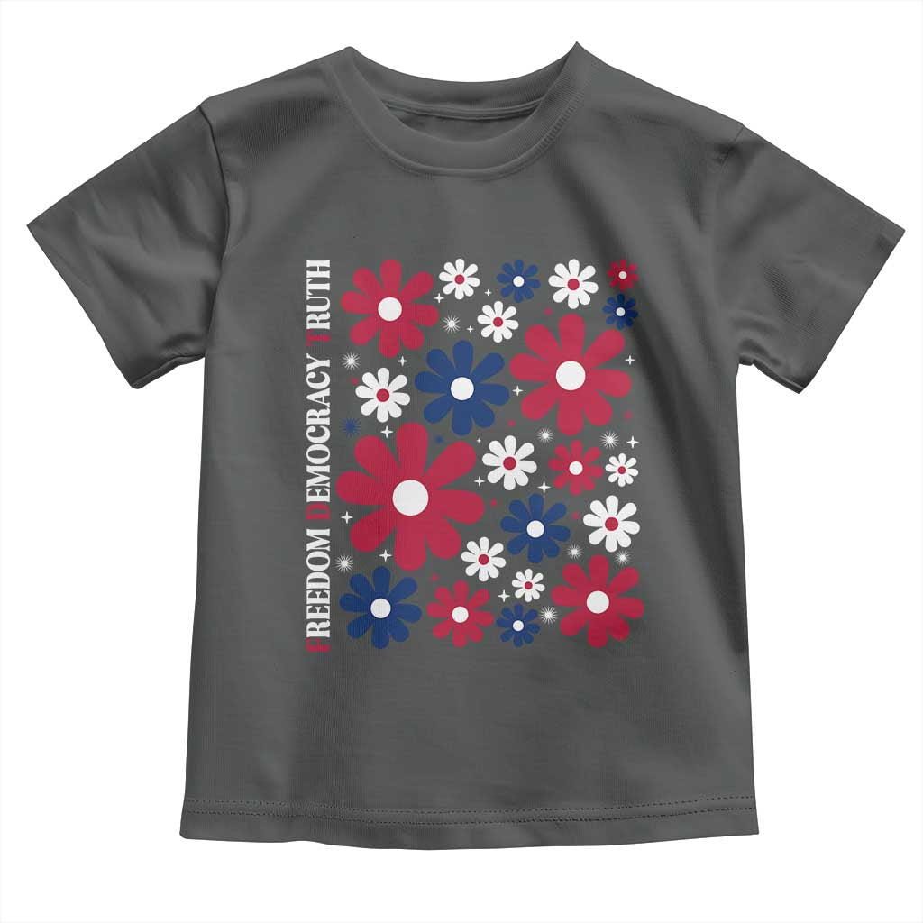 Subtle FDT Toddler T Shirt Boho Floral Red White Blue Social Justice TS10 Dark Heather Print Your Wear