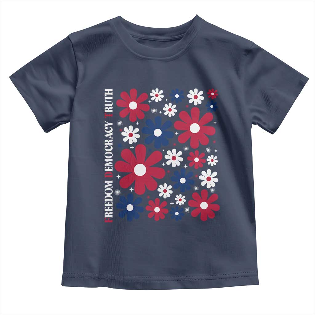 Subtle FDT Toddler T Shirt Boho Floral Red White Blue Social Justice TS10 Navy Print Your Wear