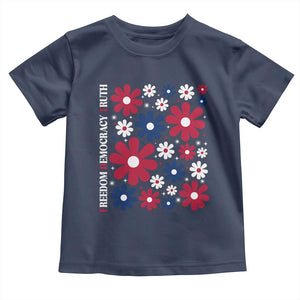 Subtle FDT Toddler T Shirt Boho Floral Red White Blue Social Justice TS10 Navy Print Your Wear