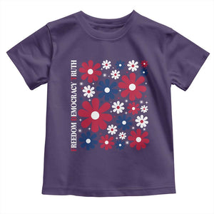 Subtle FDT Toddler T Shirt Boho Floral Red White Blue Social Justice TS10 Purple Print Your Wear