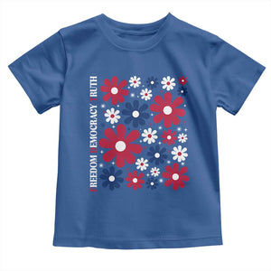 Subtle FDT Toddler T Shirt Boho Floral Red White Blue Social Justice TS10 Royal Blue Print Your Wear