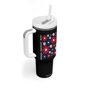 Subtle FDT Tumbler With Handle Boho Floral Red White Blue Social Justice TS10 Print Your Wear