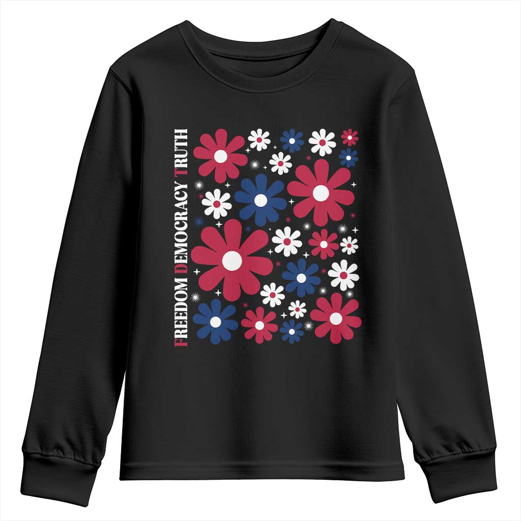 Subtle FDT Youth Sweatshirt Boho Floral Red White Blue Social Justice TS10 Black Print Your Wear